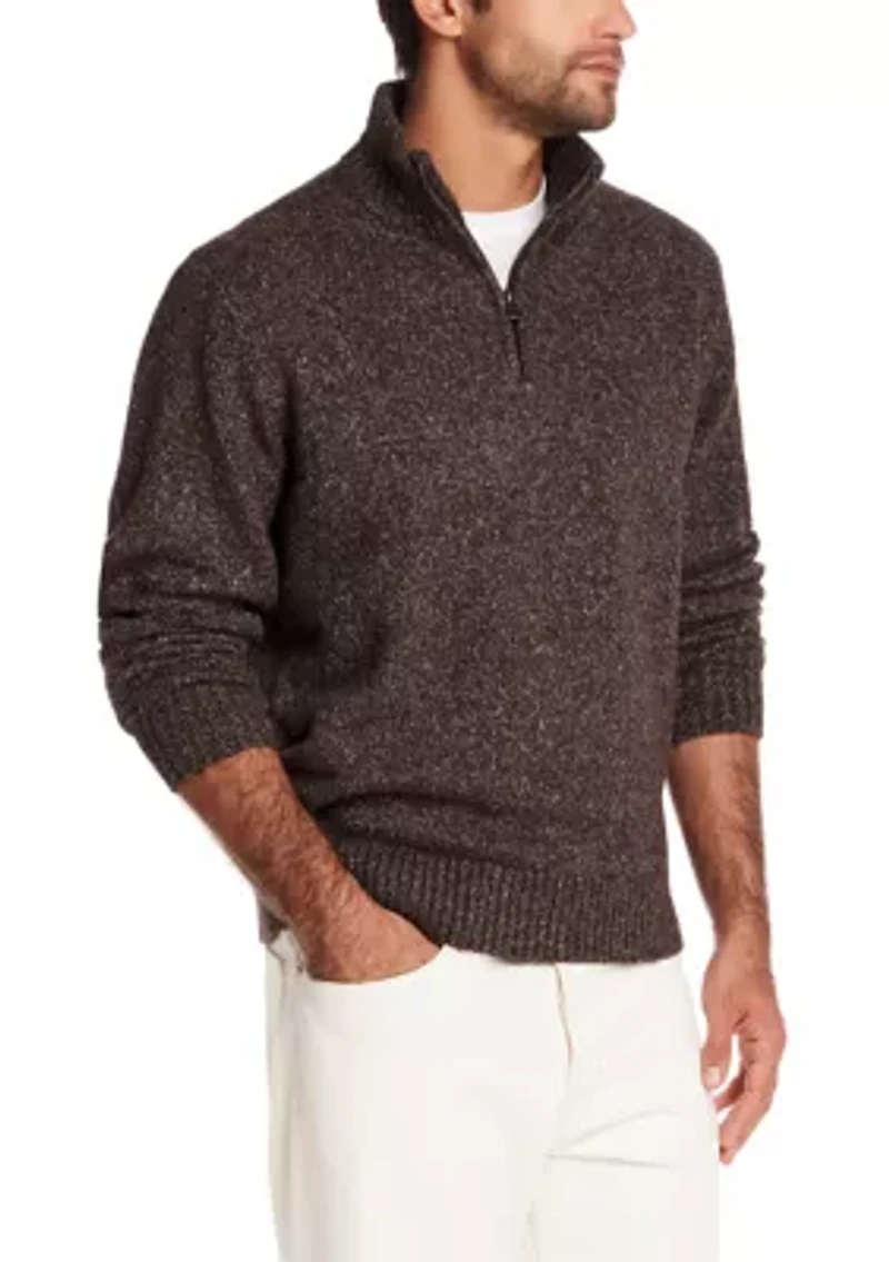 Men's Fuzzy Quarter Zip Sweater