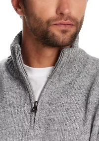 Men's Fuzzy Quarter Zip Sweater