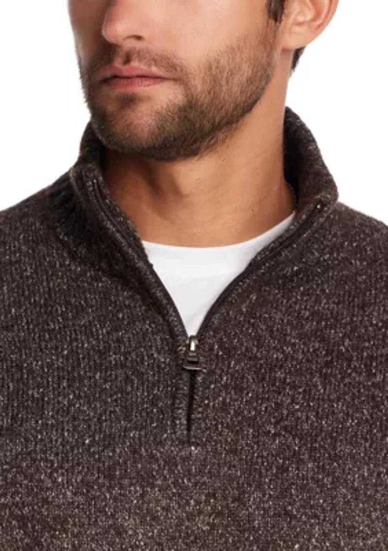 Men's Fuzzy Quarter Zip Sweater