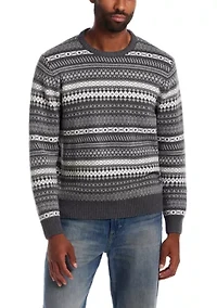 Men's All Over Fairisle Crew Neck Sweater