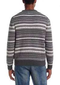 Men's All Over Fairisle Crew Neck Sweater