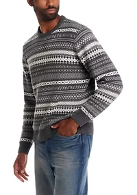 Men's All Over Fairisle Crew Neck Sweater