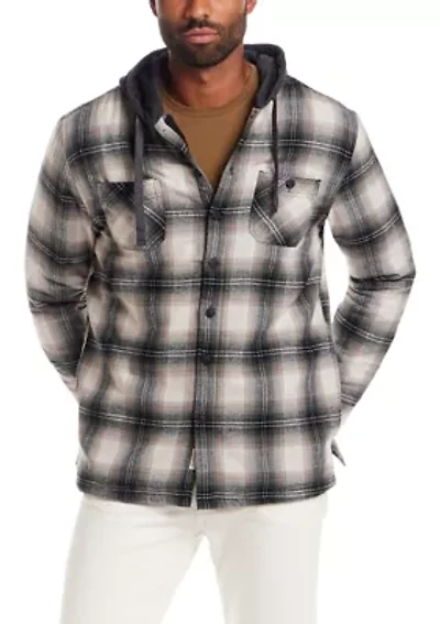 Men's Sherpa Lined Hooded Shirt Jacket