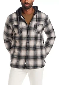 Men's Sherpa Lined Hooded Shirt Jacket