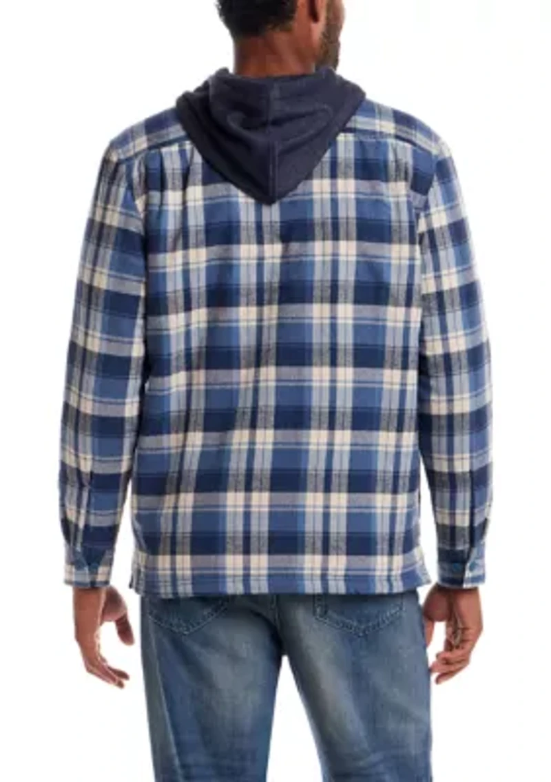 Men's Sherpa Lined Hooded Shirt Jacket