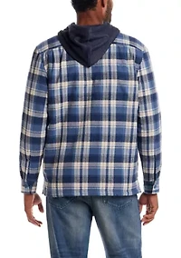 Men's Sherpa Lined Hooded Shirt Jacket