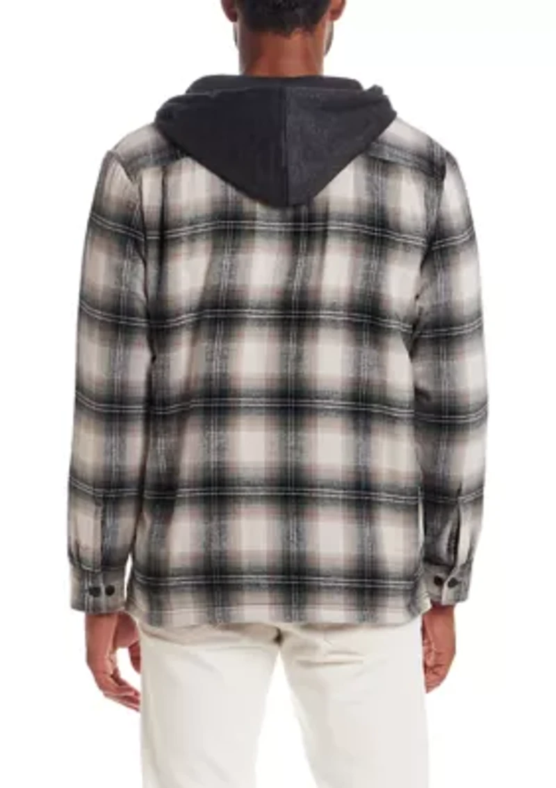 Men's Sherpa Lined Hooded Shirt Jacket