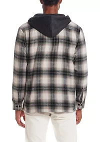Men's Sherpa Lined Hooded Shirt Jacket