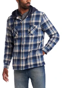 Men's Sherpa Lined Hooded Shirt Jacket