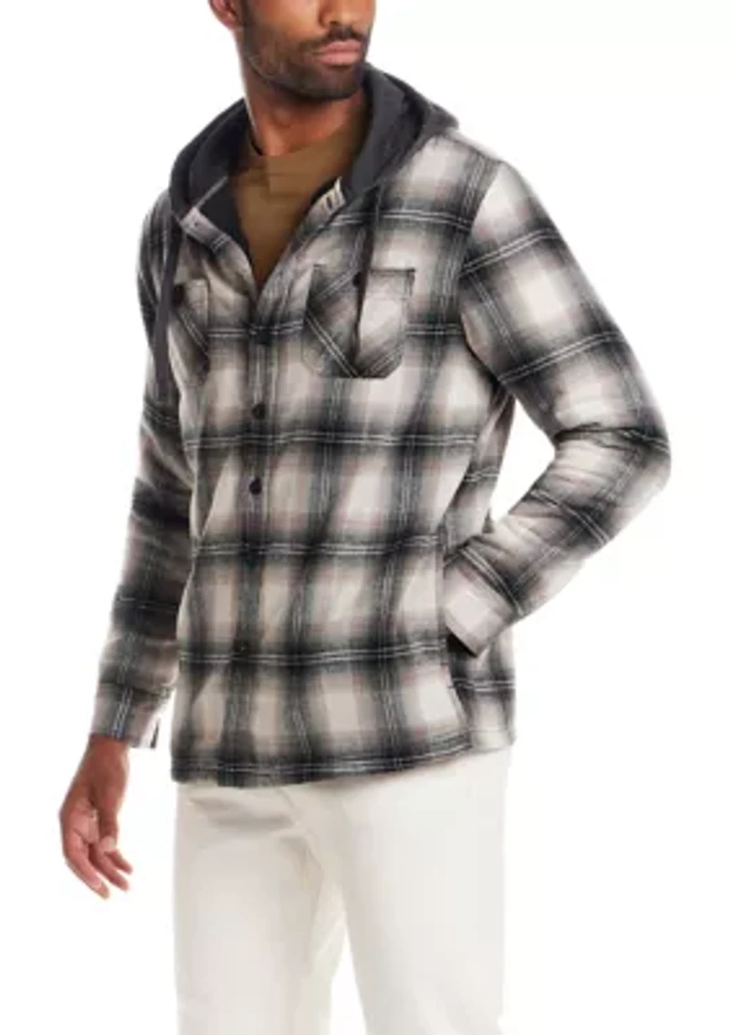 Men's Sherpa Lined Hooded Shirt Jacket