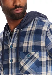 Men's Sherpa Lined Hooded Shirt Jacket