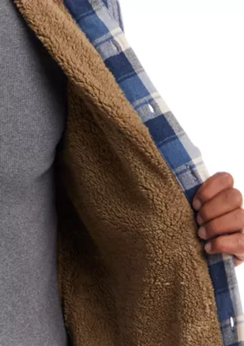 Men's Sherpa Lined Hooded Shirt Jacket