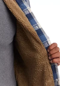 Men's Sherpa Lined Hooded Shirt Jacket