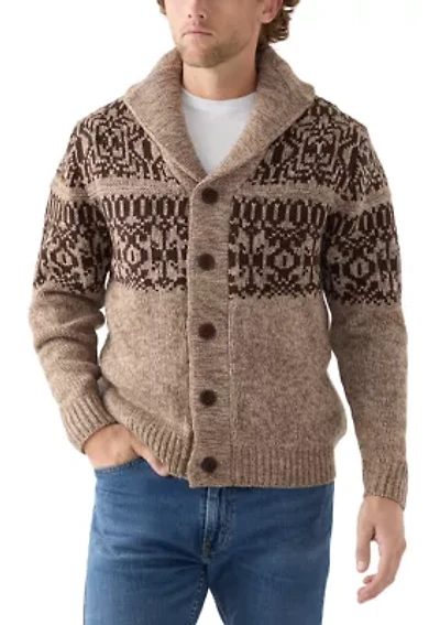 Men's Shawl Collar Sweater with Sherpa Lining