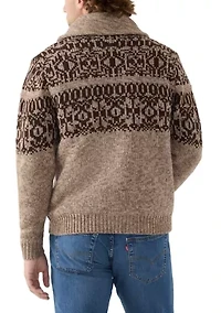 Men's Shawl Collar Sweater with Sherpa Lining