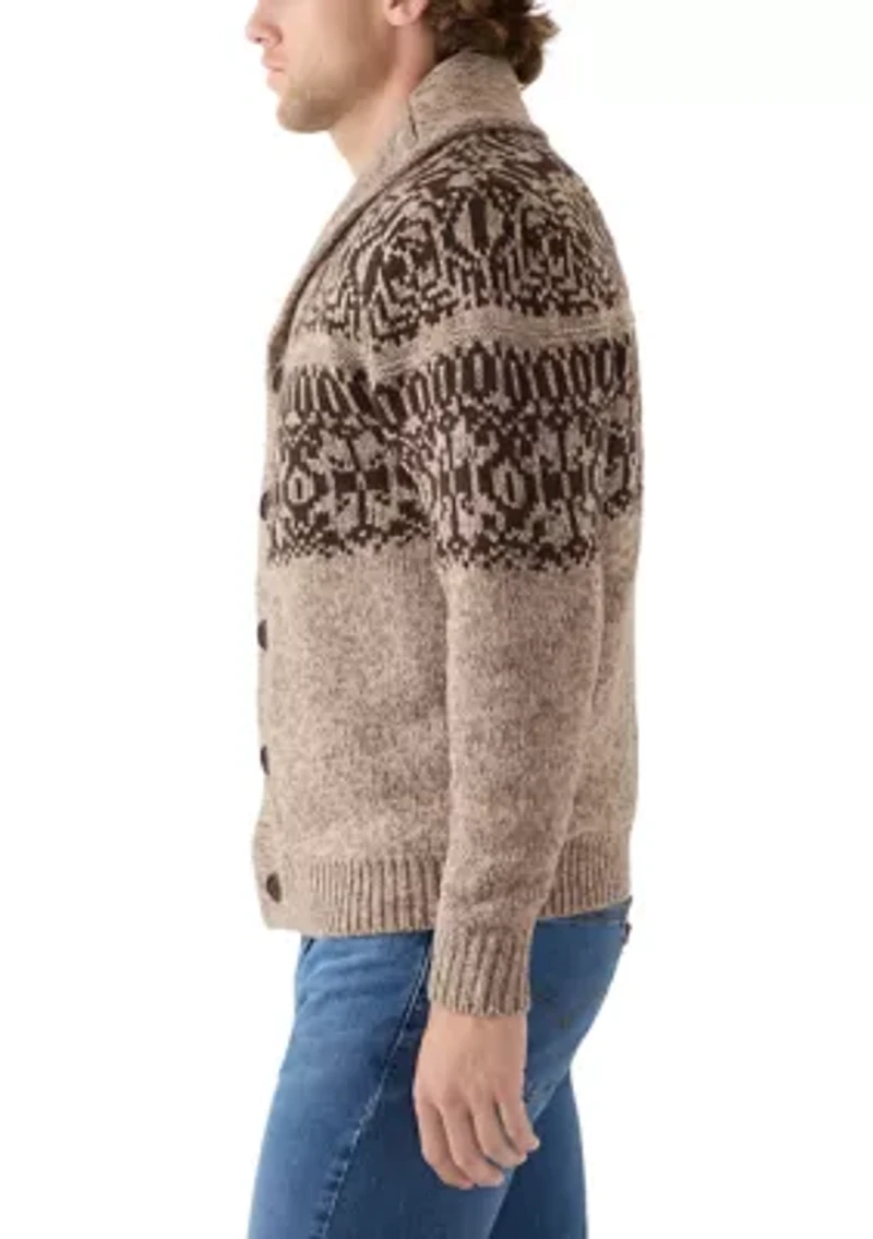 Men's Shawl Collar Sweater with Sherpa Lining