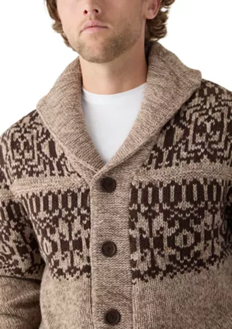 Men's Shawl Collar Sweater with Sherpa Lining