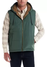 Men's Sherpa Lined Hooded Puffer Vest