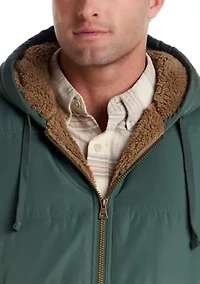 Men's Sherpa Lined Hooded Puffer Vest