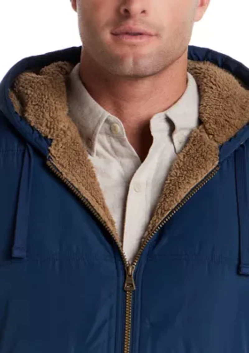 Men's Sherpa Lined Hooded Puffer Vest