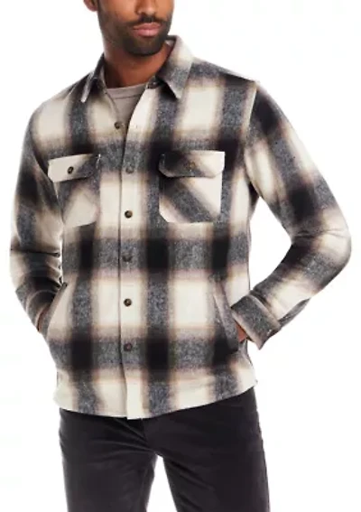 Men's Brushed Unlined Plaid Shirt Jacket