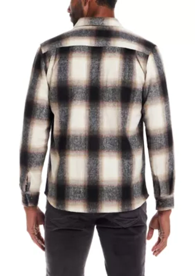 Men's Brushed Unlined Plaid Shirt Jacket