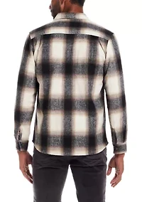 Men's Brushed Unlined Plaid Shirt Jacket