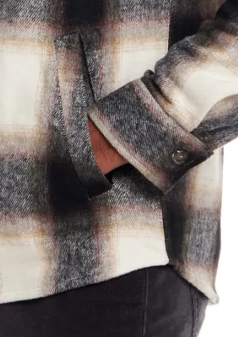 Men's Brushed Unlined Plaid Shirt Jacket