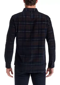Men's Long Sleeve Plaid Corduroy Shirt