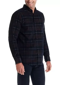 Men's Long Sleeve Plaid Corduroy Shirt