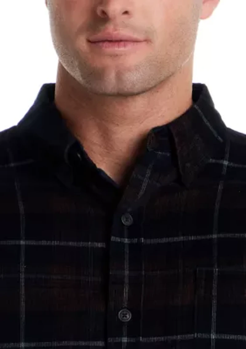 Men's Long Sleeve Plaid Corduroy Shirt