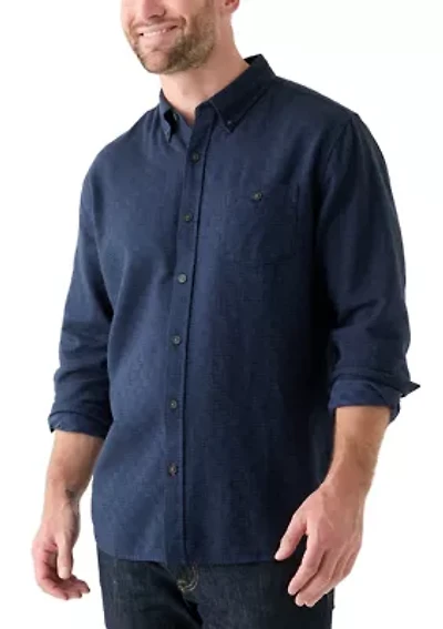 Men's Long Sleeve Textured Dobby Shirt