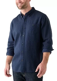 Men's Long Sleeve Textured Dobby Shirt