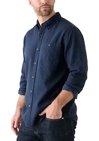Men's Long Sleeve Textured Dobby Shirt