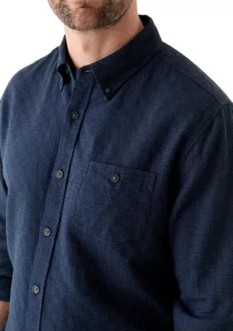 Men's Long Sleeve Textured Dobby Shirt