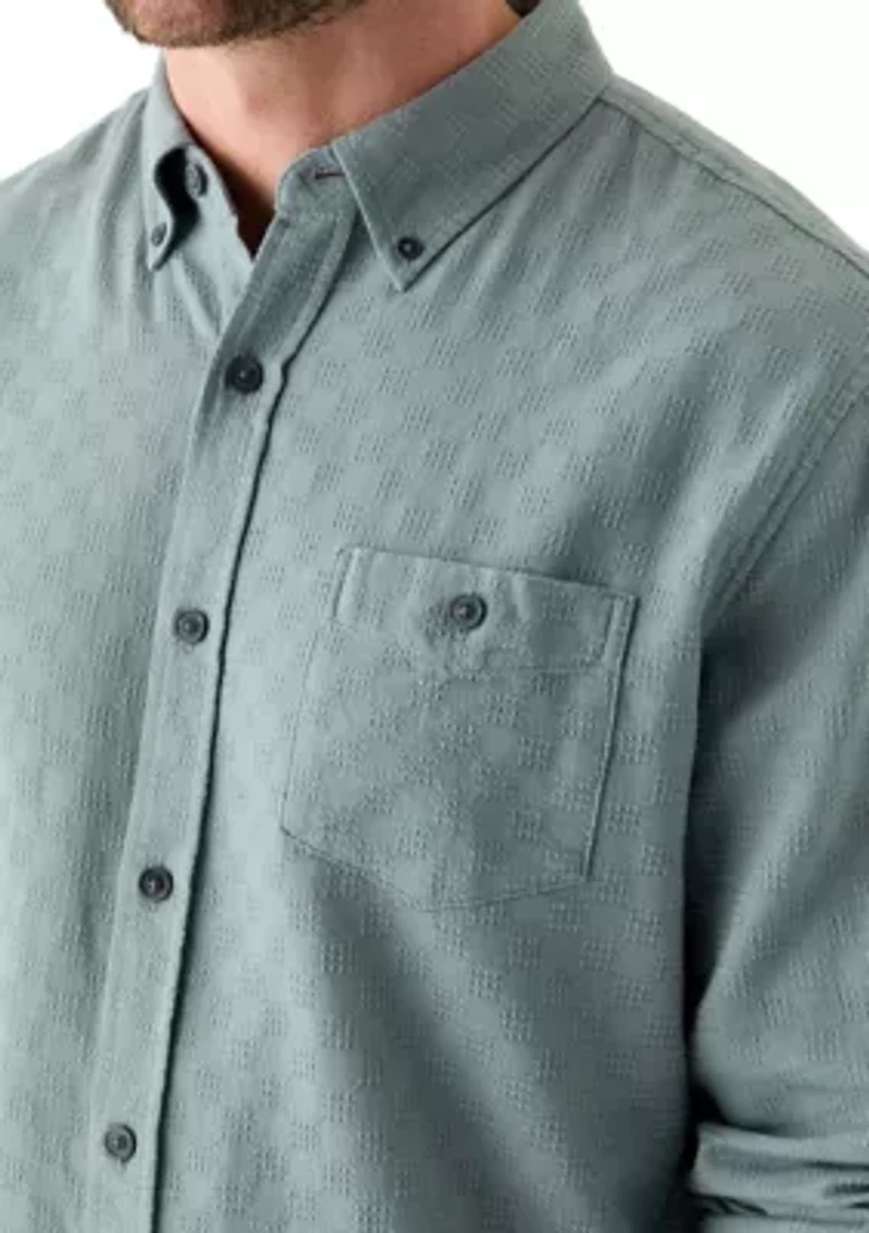 Men's Long Sleeve Textured Dobby Shirt