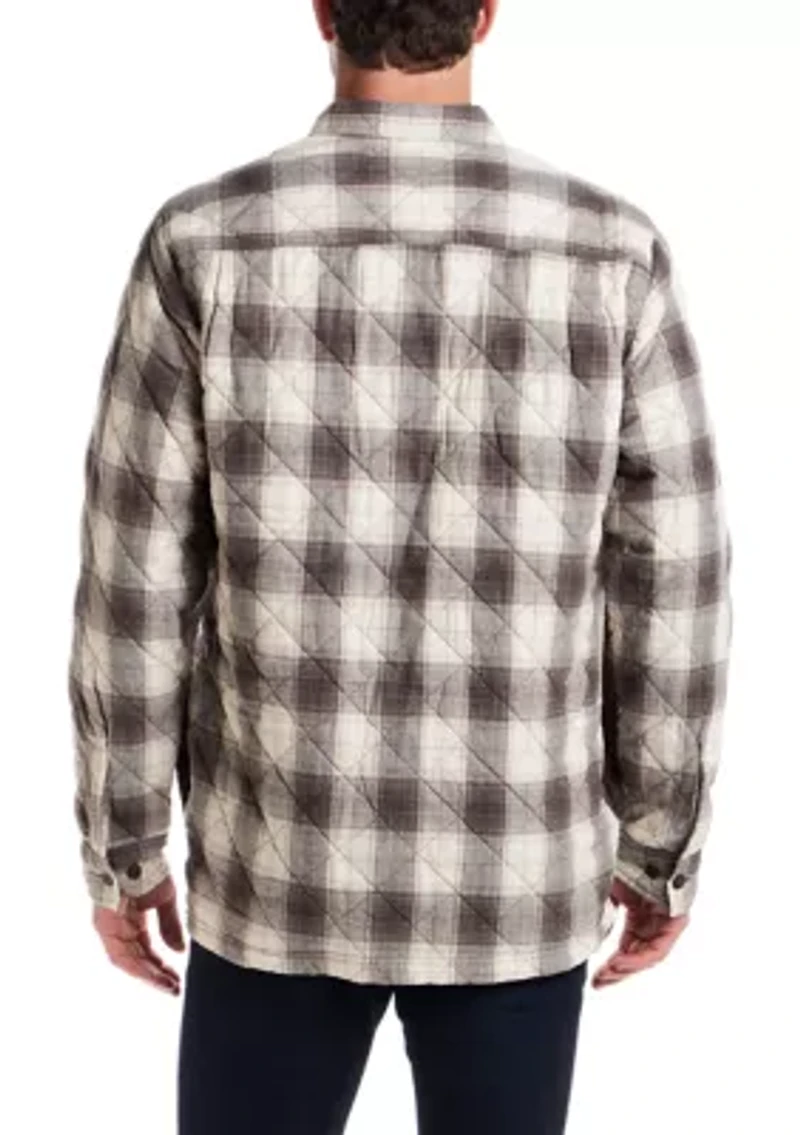 Men's Quilted Plaid Shirt Jacket