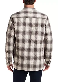 Men's Quilted Plaid Shirt Jacket