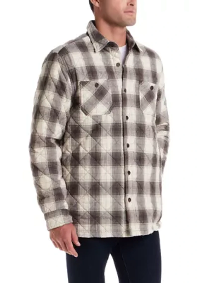 Men's Quilted Plaid Shirt Jacket