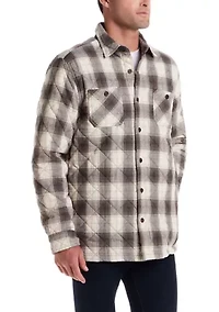 Men's Quilted Plaid Shirt Jacket