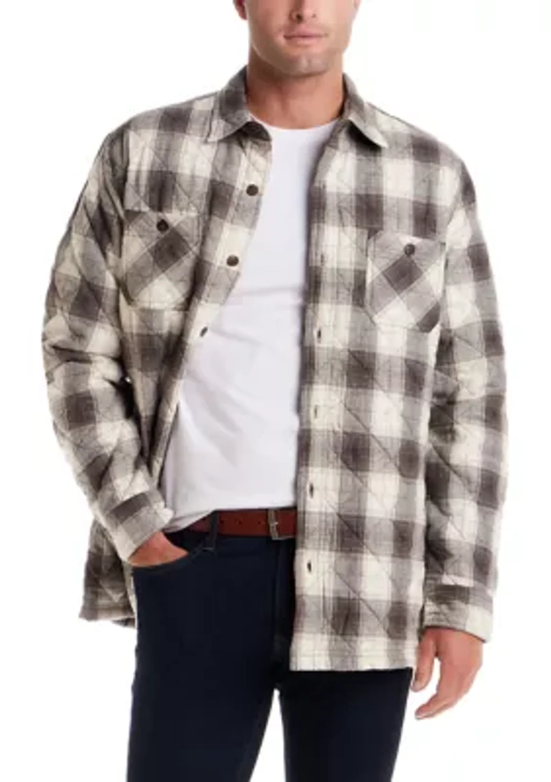 Men's Quilted Plaid Shirt Jacket