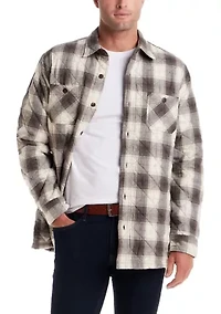 Men's Quilted Plaid Shirt Jacket