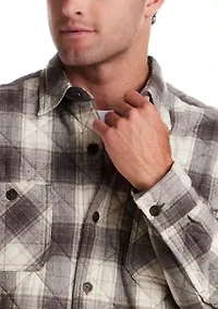 Men's Quilted Plaid Shirt Jacket