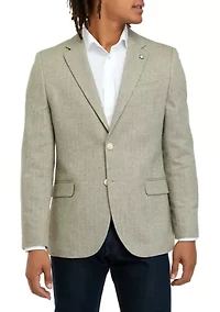 Men's Tan Herringbone Sport Coat