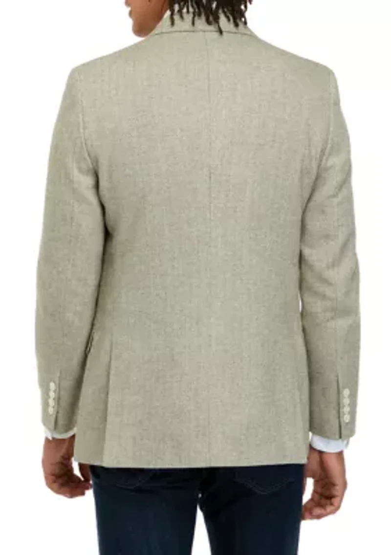Men's Tan Herringbone Sport Coat