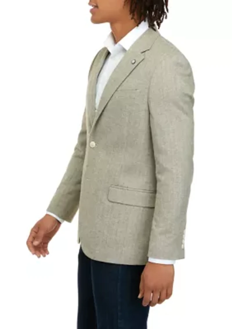Men's Tan Herringbone Sport Coat