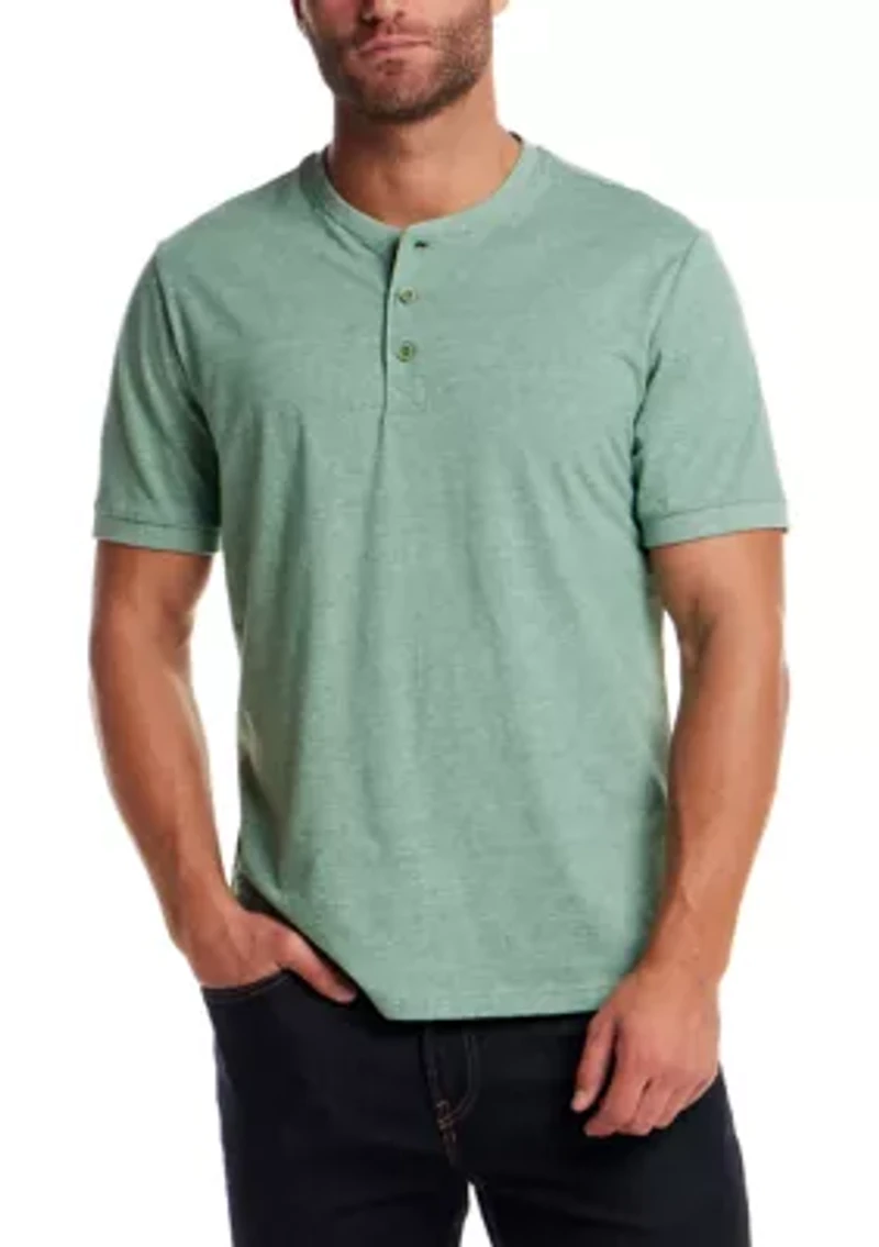 Men's Short Sleeve Micro Stripe Henley Shirt