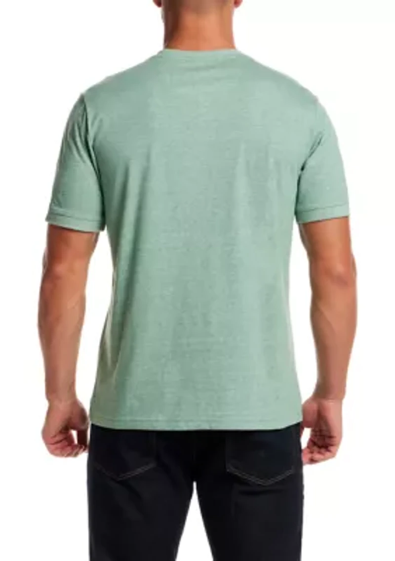 Men's Short Sleeve Micro Stripe Henley Shirt