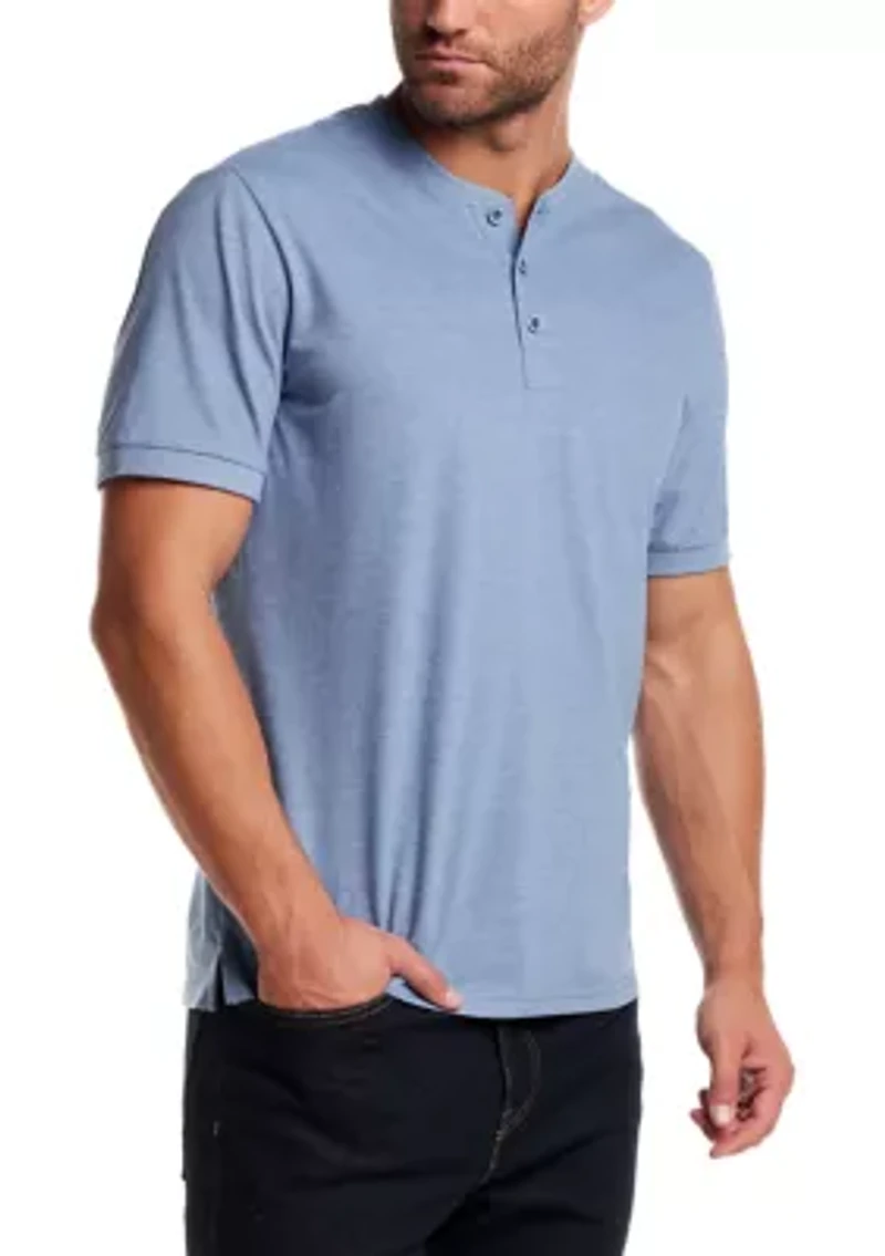 Men's Short Sleeve Micro Stripe Henley Shirt
