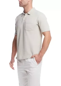 Men's Short Sleeve Terry Twill Polo Shirt